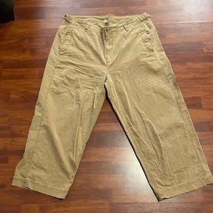 NEVER BEEN WORN- High Waisted Dark Khaki Cropped Chino Pants- Size 18 TALL